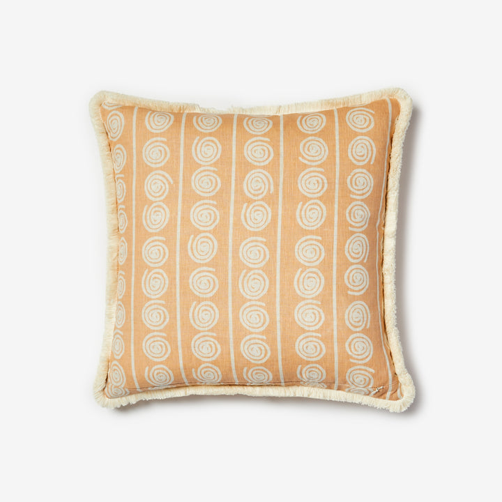 Eden Peach 50cm Cushion Back | Peach Coastal Linen Cushion