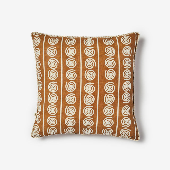 Eden Tan 50cm Cushion Back | Tan Coastal Linen Cushion