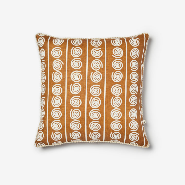 Eden Tan 50cm Cushion Front | Tan Coastal Linen Cushion