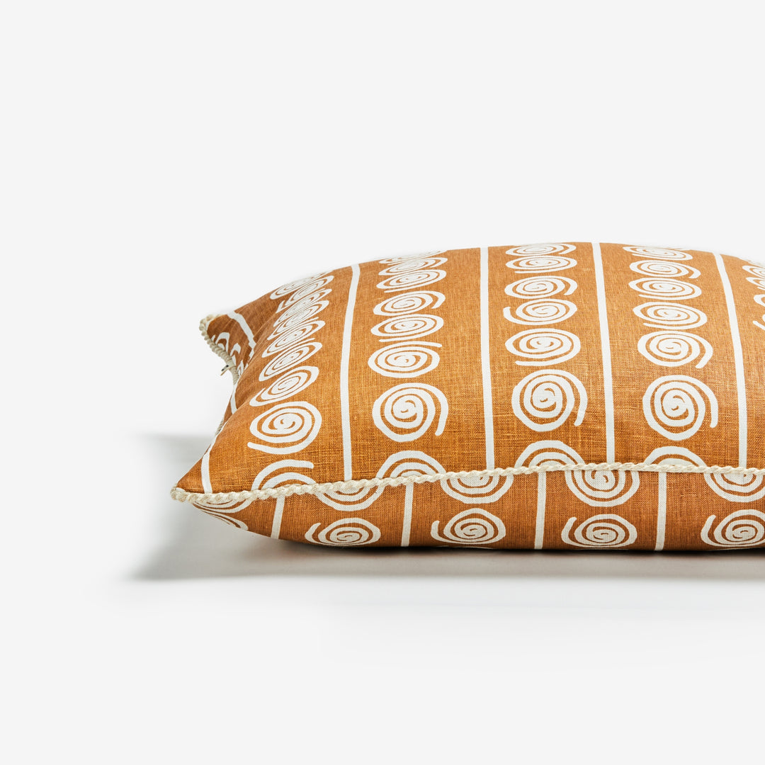 Eden Tan 50cm Cushion Detail | Tan Coastal Linen Cushion