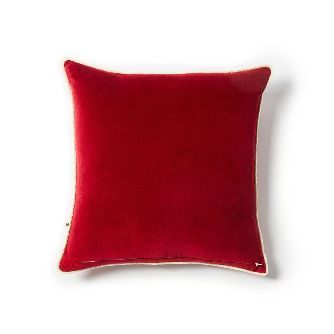 Wine Velvet 50cm Cushion Back | Red Velvet Cushion