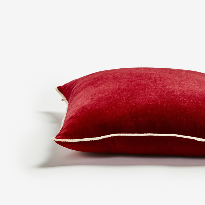 Wine Velvet 50cm Cushion Detail | Red Velvet Cushion