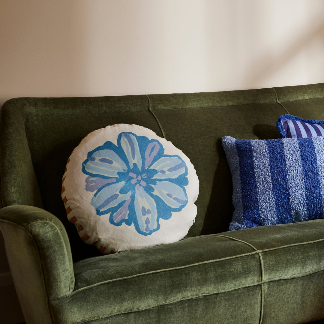 Candy Blue Round Cushion | Indoor Round Cushions