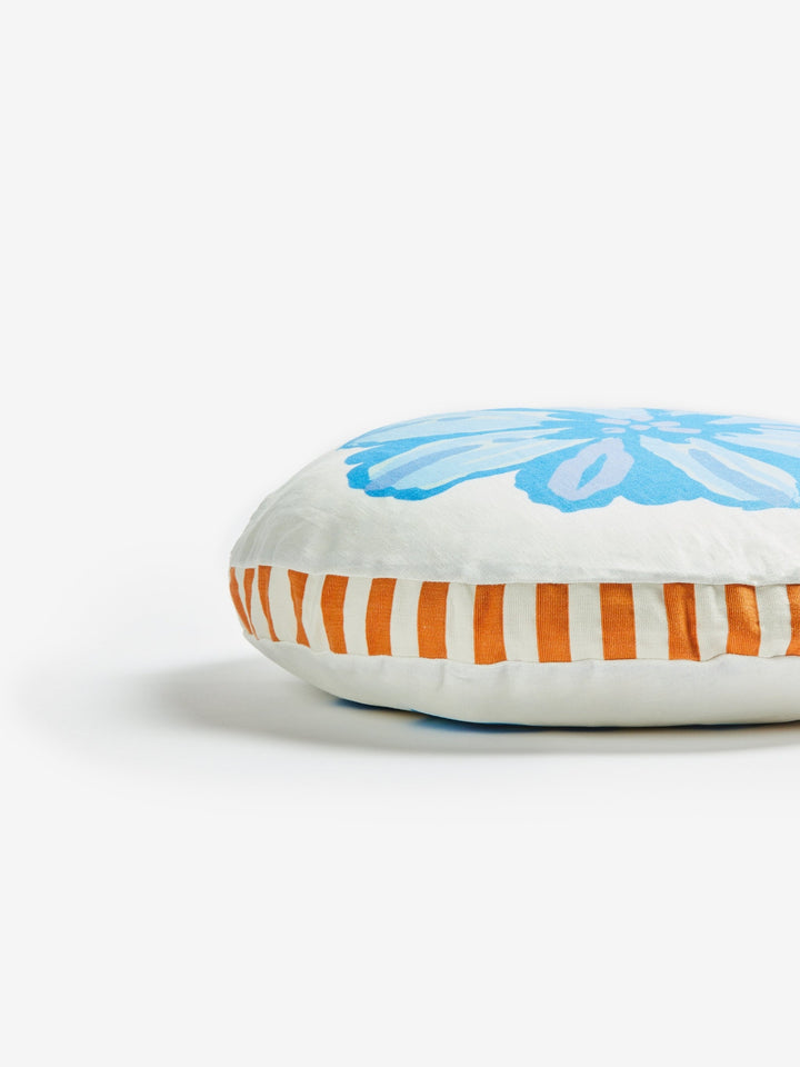 Candy Blue Round Cushion