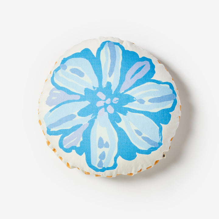 Candy Blue Round Cushion