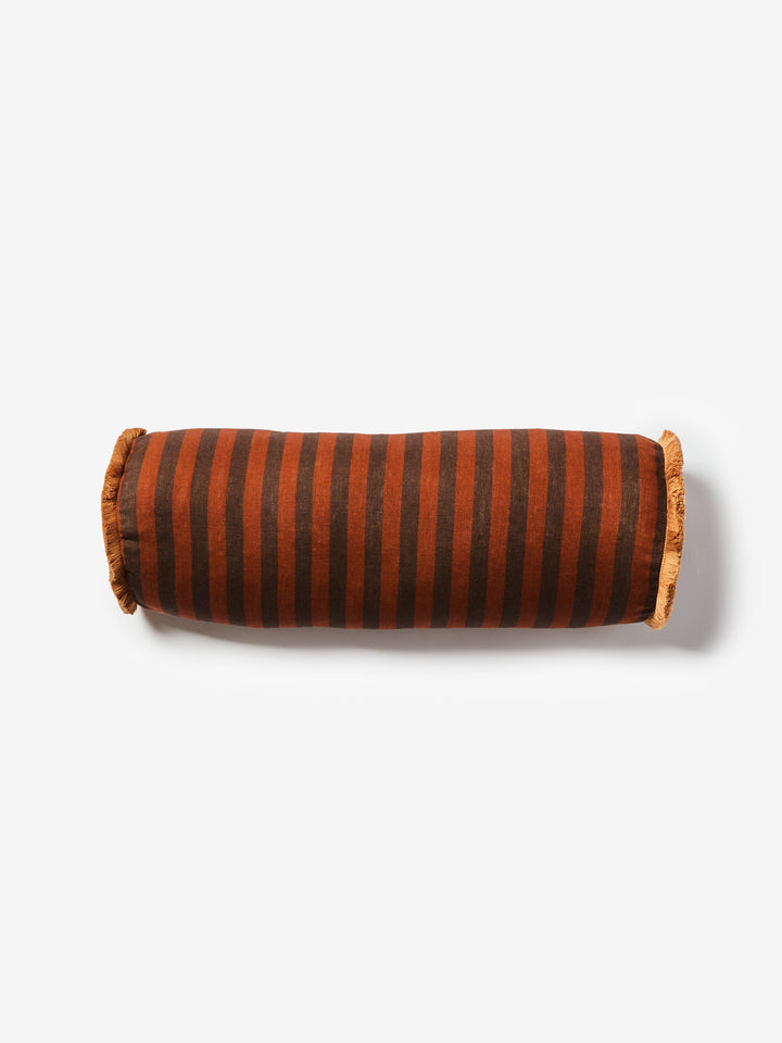 Thin Stripe Chocolate Bolster - Almost Perfect