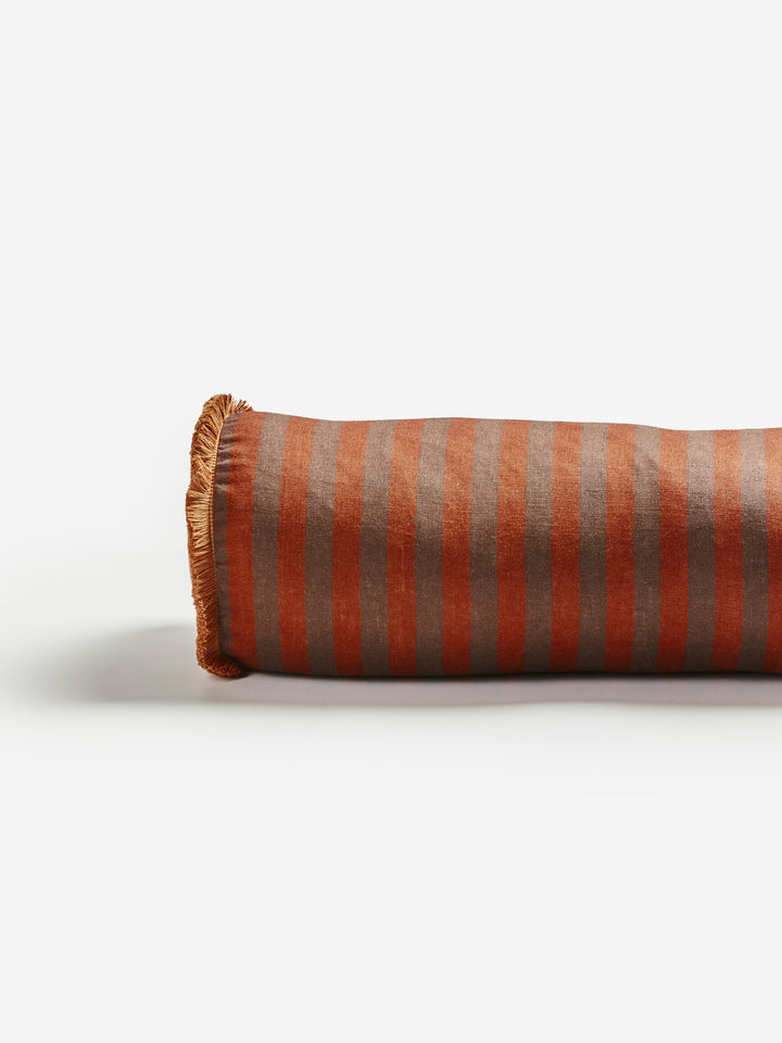 Thin Stripe Chocolate Bolster - Almost Perfect