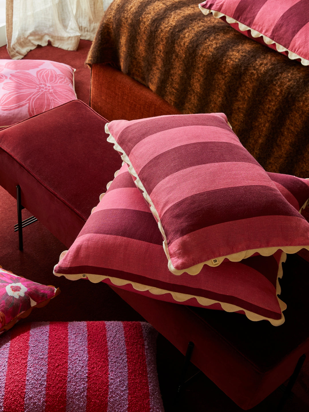 Big Stripe Cerise Cushion