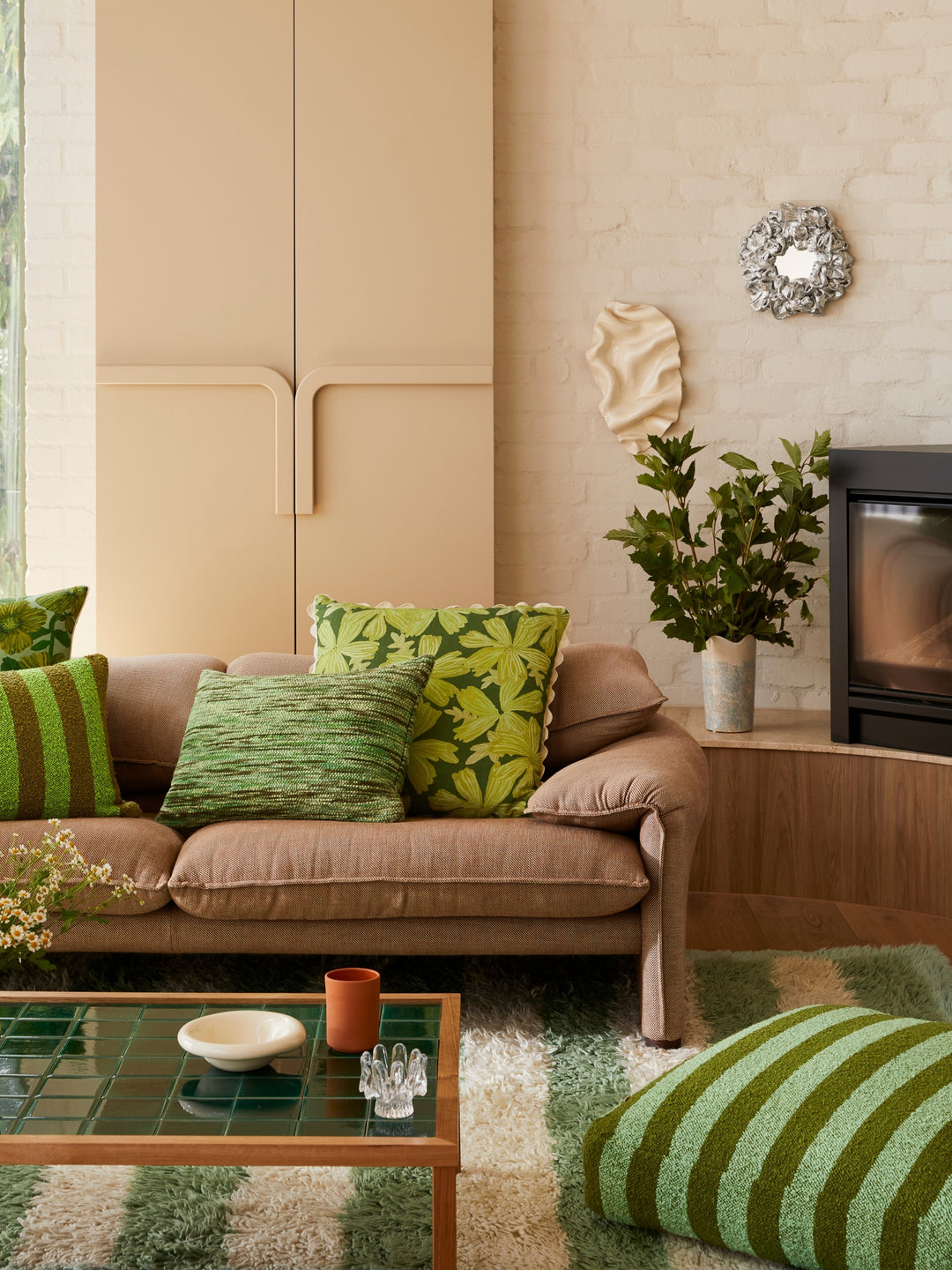 Wool Marle Emerald Cushion