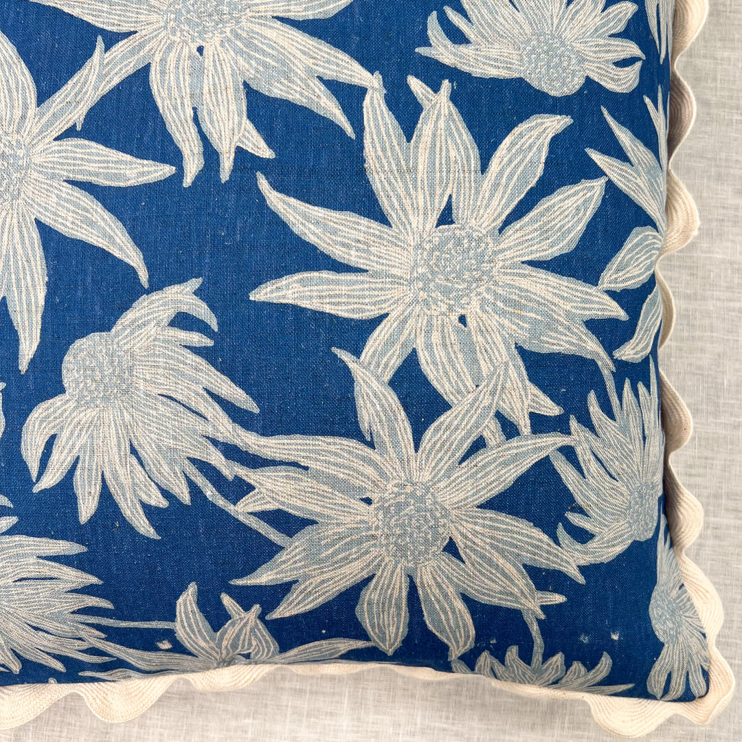 Flannel Flower Blue Cushion - Almost Perfect