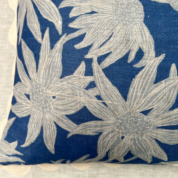 Flannel Flower Blue Cushion - Almost Perfect