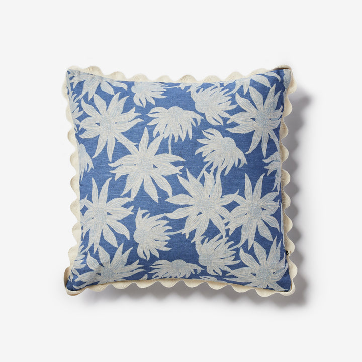 Flannel Flower Blue Cushion