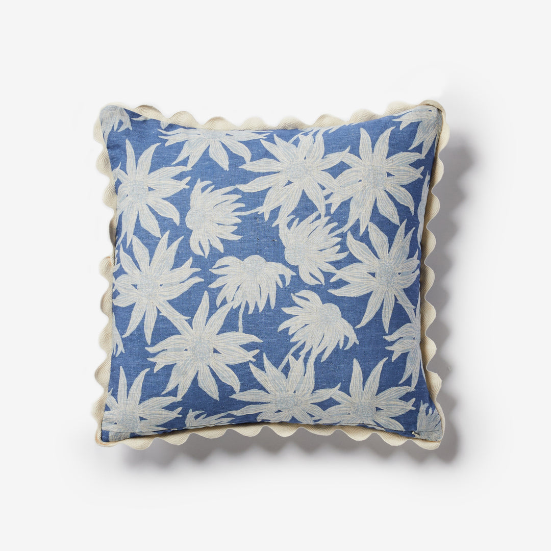 Flannel Flower Blue Cushion