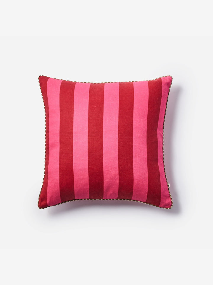 Bold Stripe Raspberry Cushion