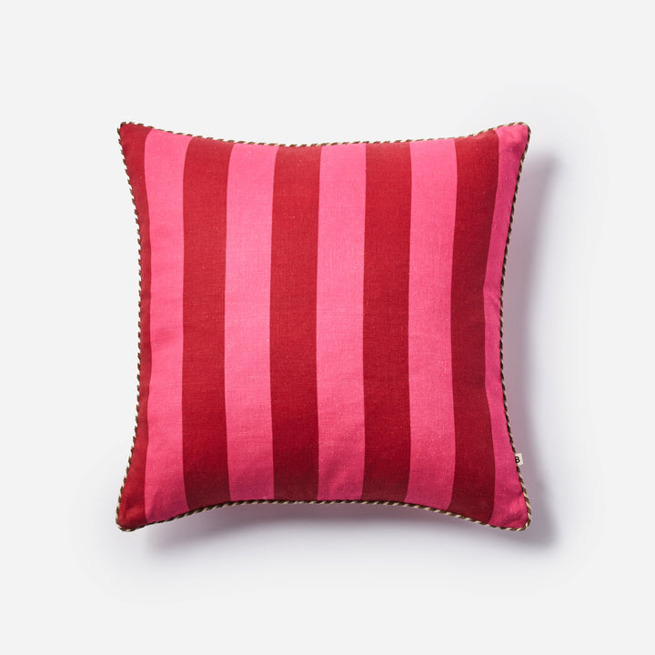 Bold Stripe Raspberry Cushion