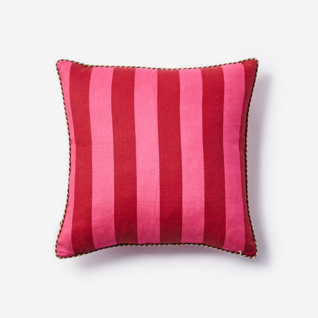 Bold Stripe Raspberry Cushion