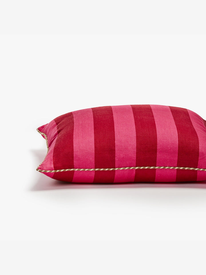 Bold Stripe Raspberry Cushion