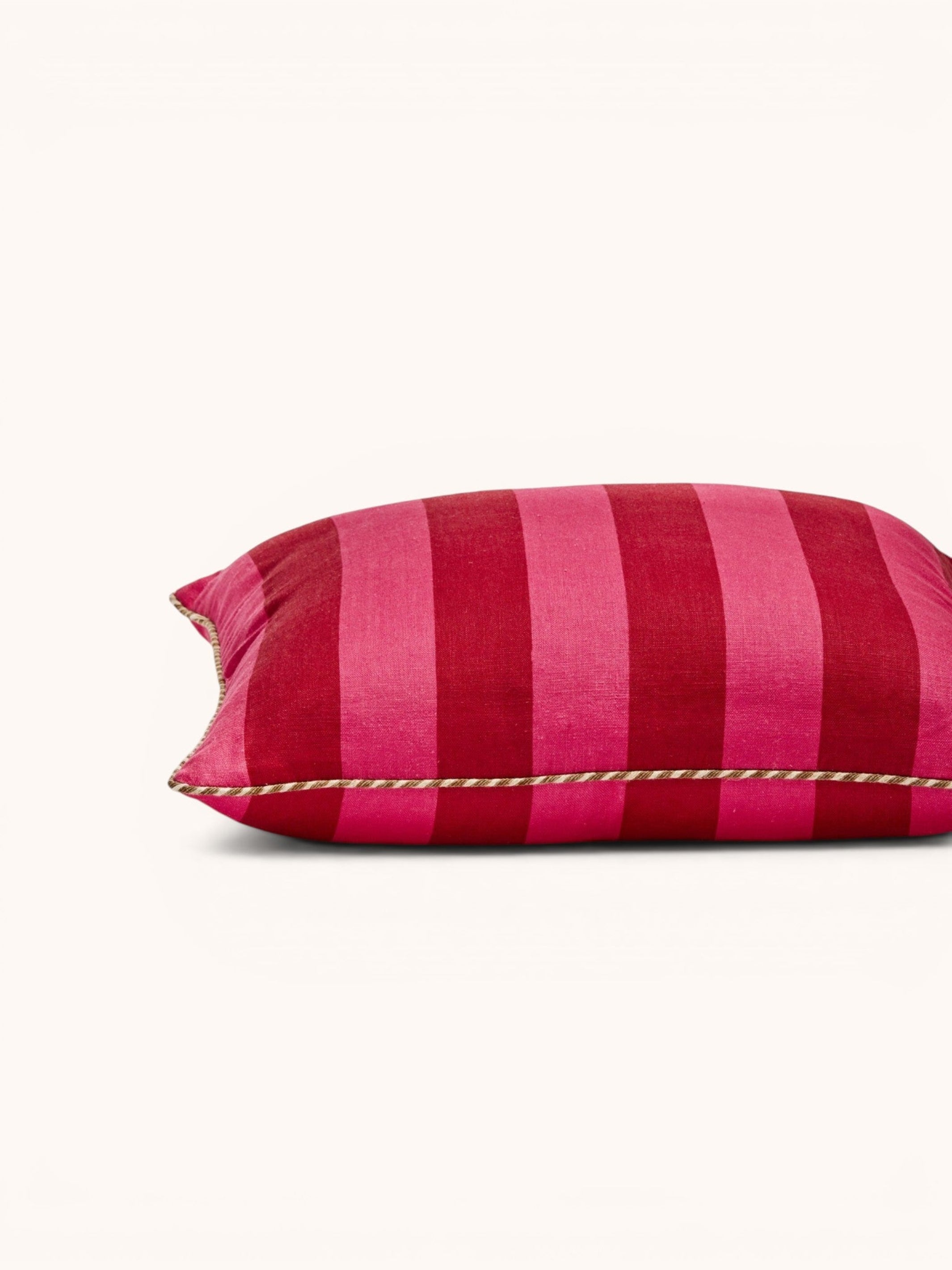 Bold Stripe Raspberry Cushion - Almost Perfect