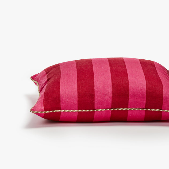 Bold Stripe Raspberry Cushion