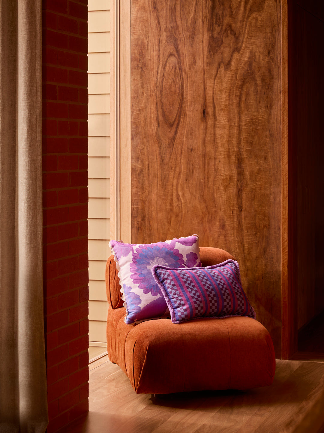 Marco Tile Lilac Linen Cushion