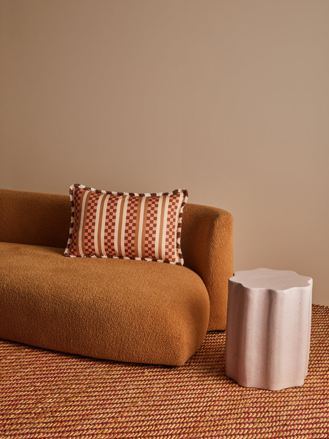 Marco Tile Terracotta Linen Cushion