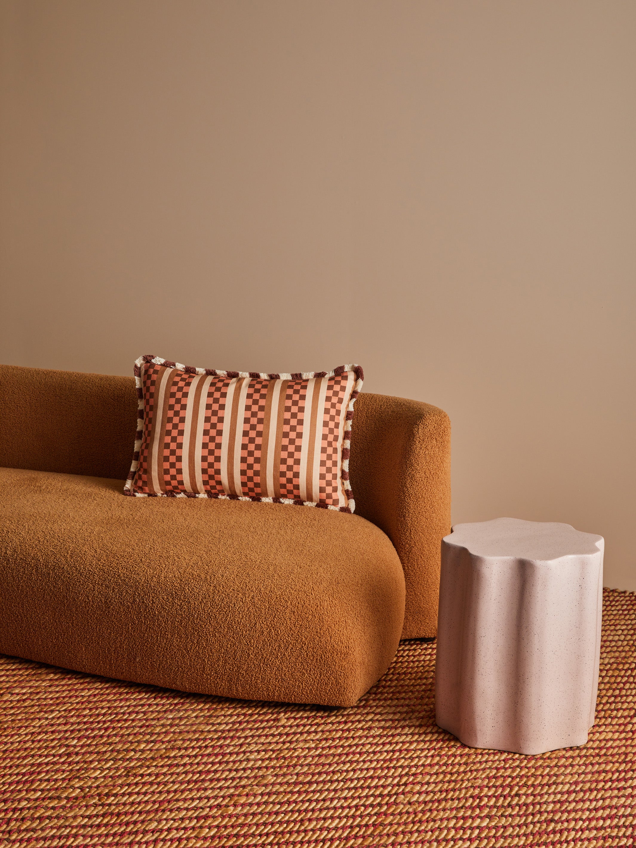 Marco Tile Terracotta Linen Cushion