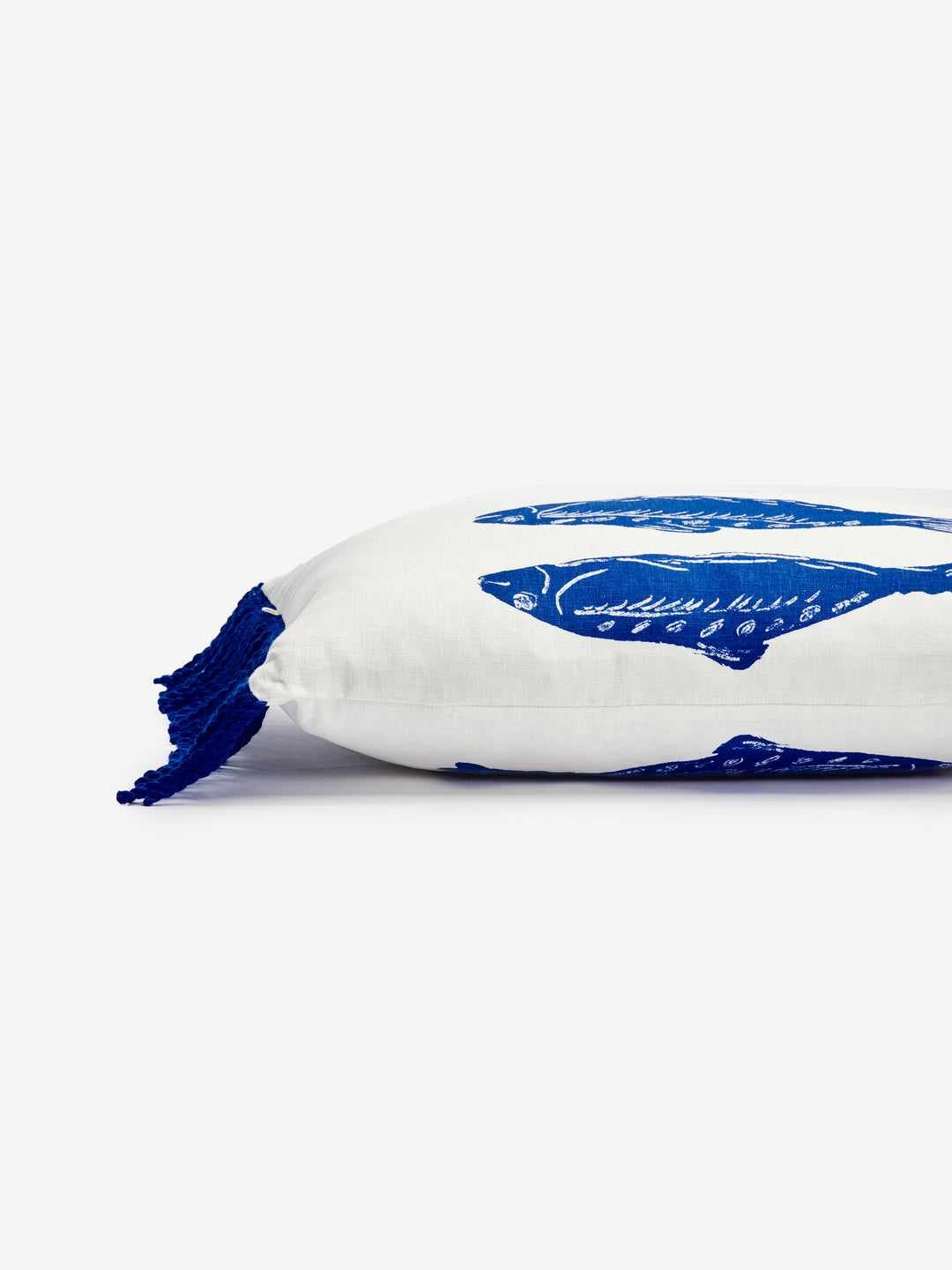 Sardines Blue Linen Cushion