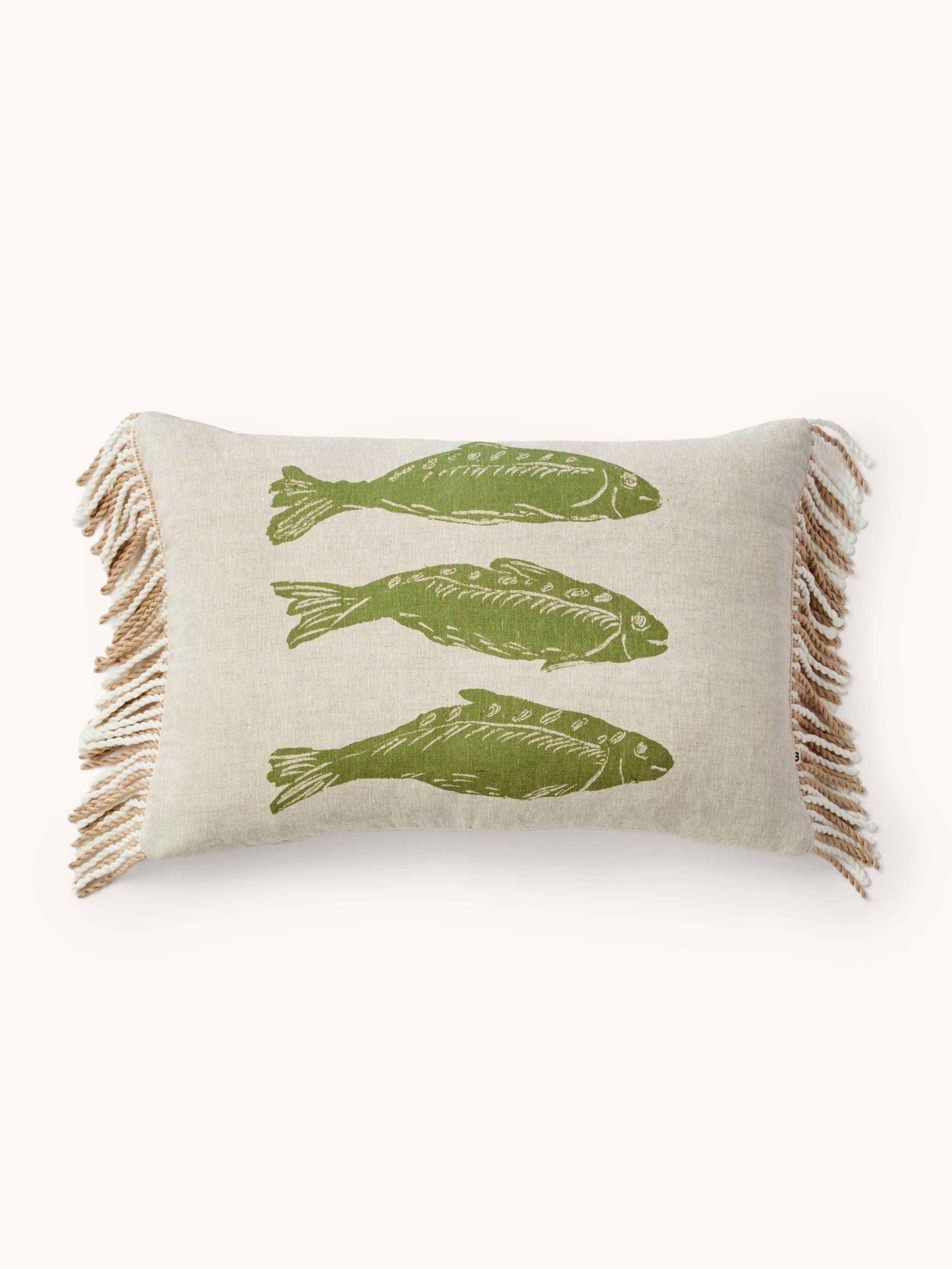 Sardines Khaki Linen Cushion