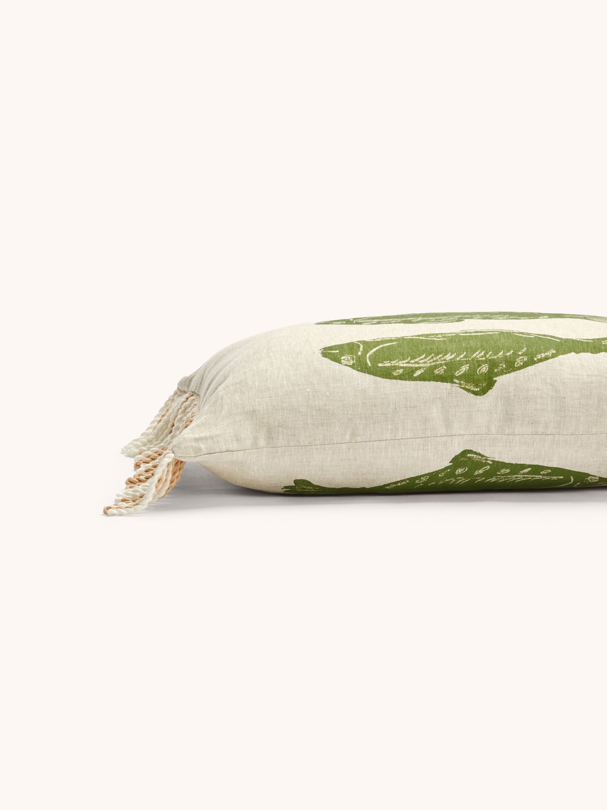 Sardines Khaki Linen Cushion
