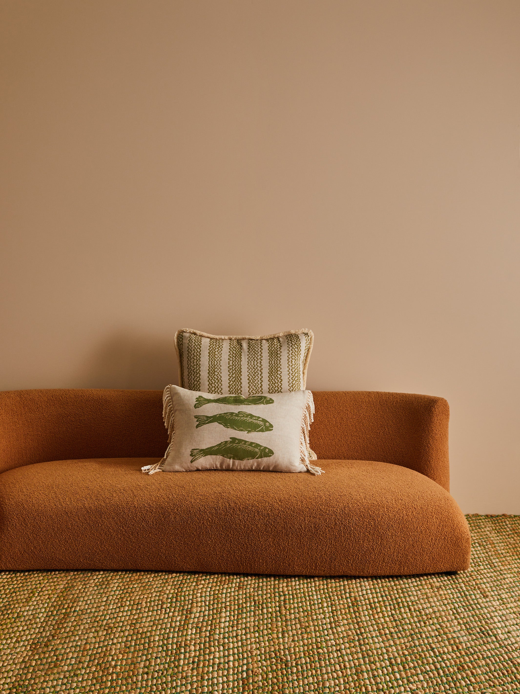 Sardines Khaki Linen Cushion