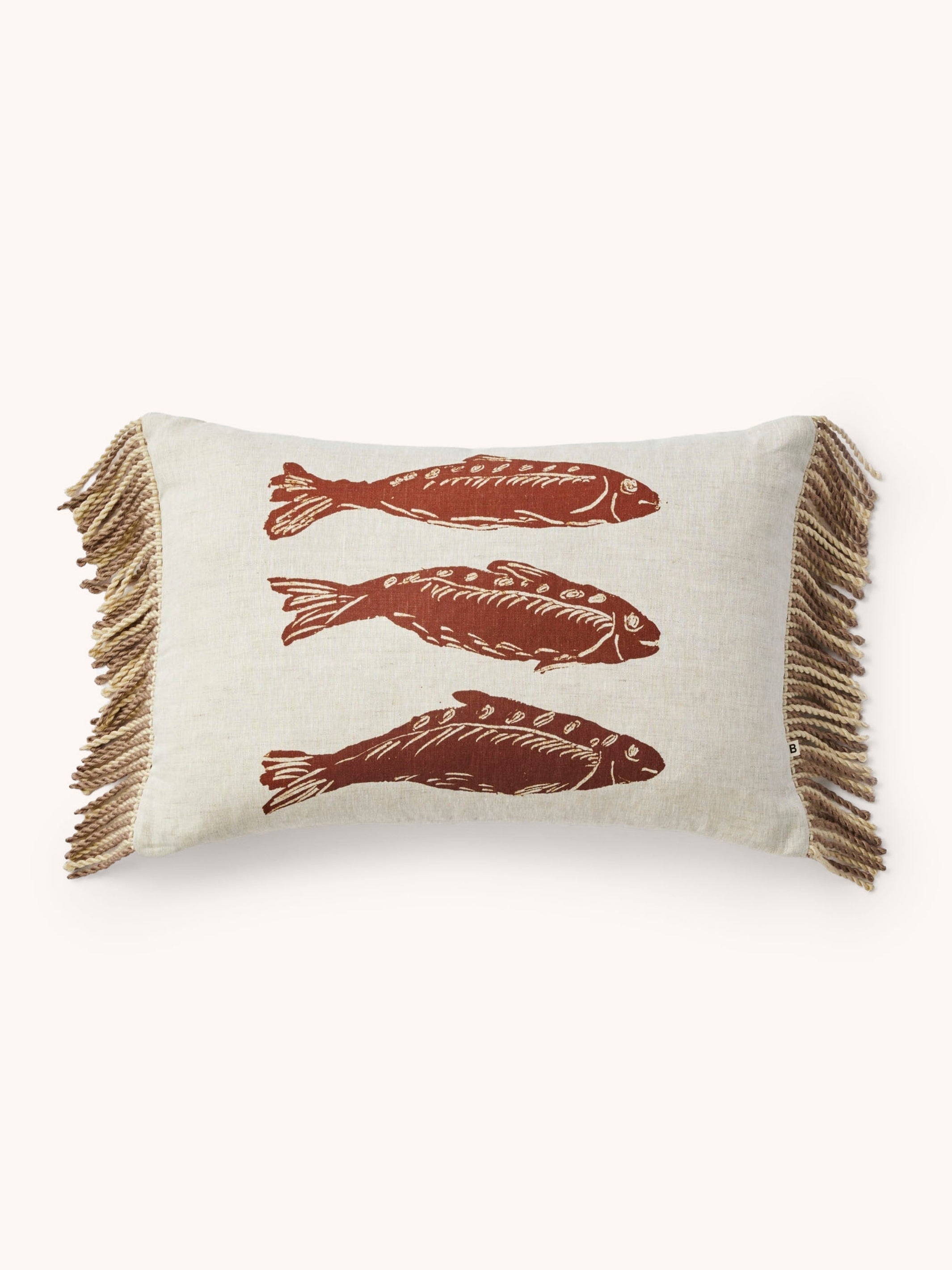Sardines Tan Linen Cushion