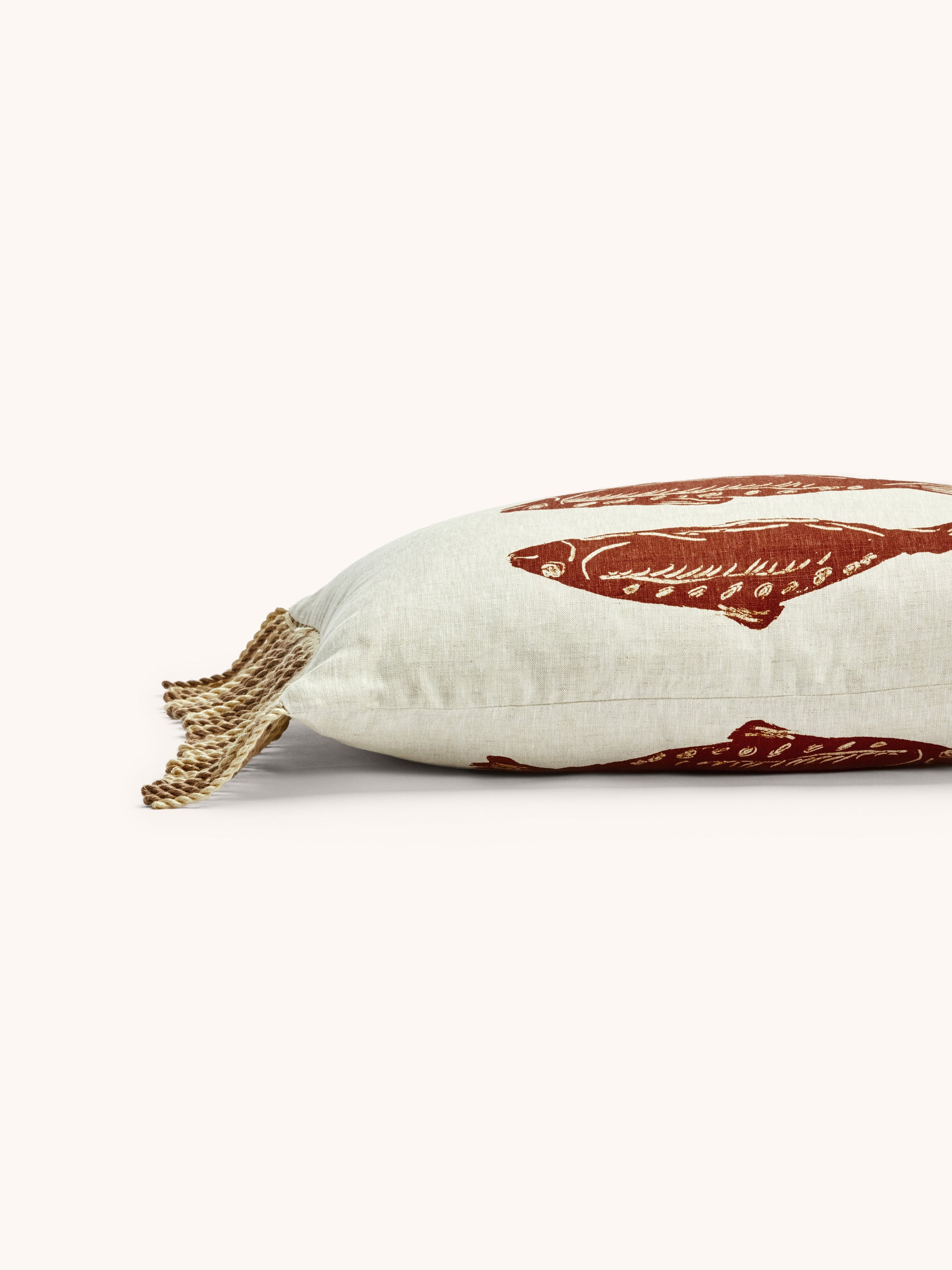 Sardines Tan Linen Cushion