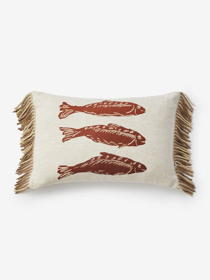 Sardines Tan Linen Cushion