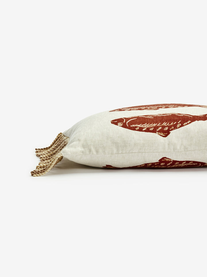 Sardines Tan Linen Cushion
