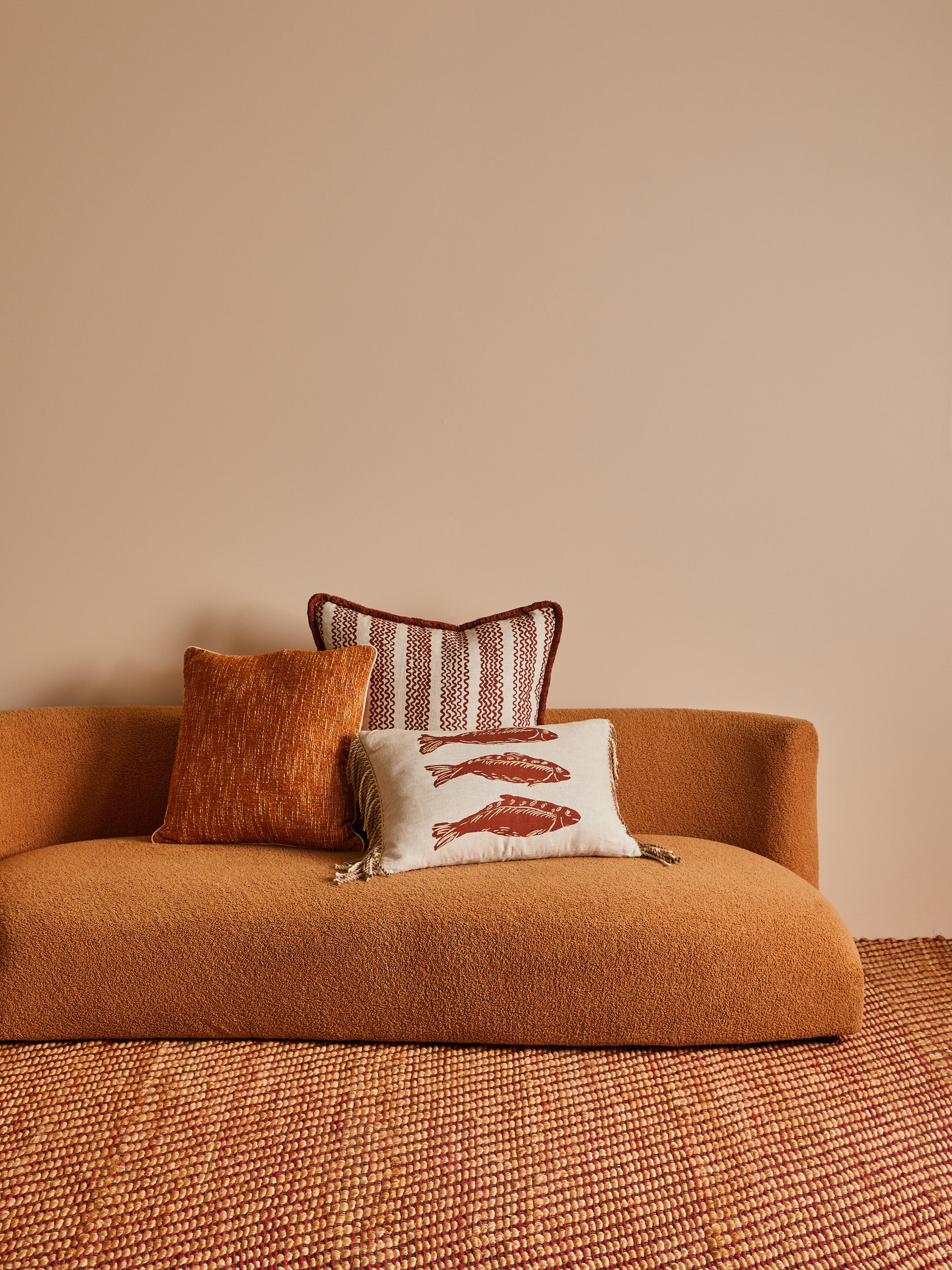 Sardines Tan Linen Cushion