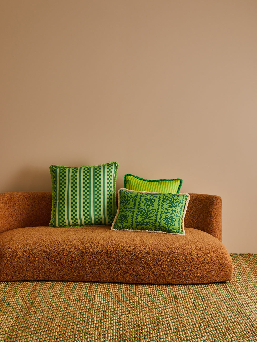 Daisy Verde Linen Cushion