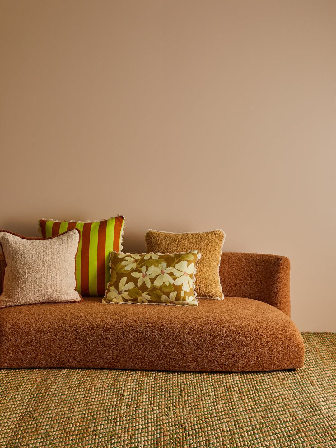 Violet Mustard Linen Cushion