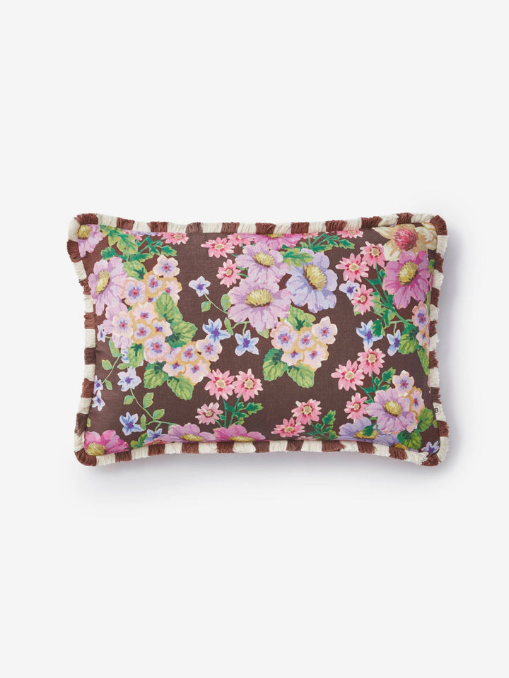 Buttercup Brown Linen Cushion