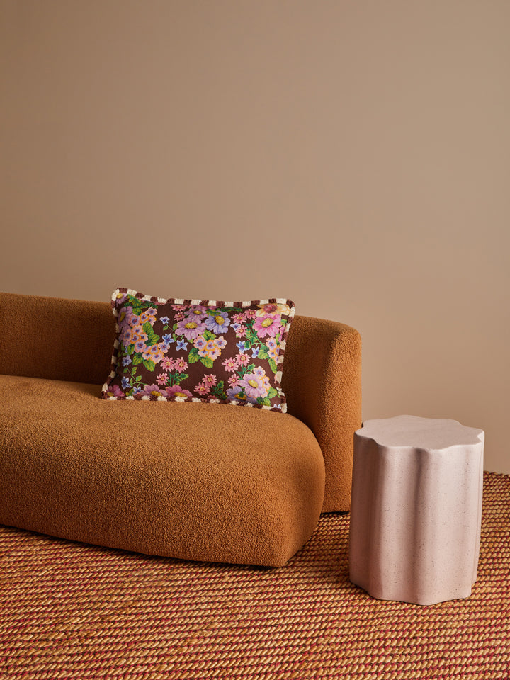 Buttercup Brown Linen Cushion