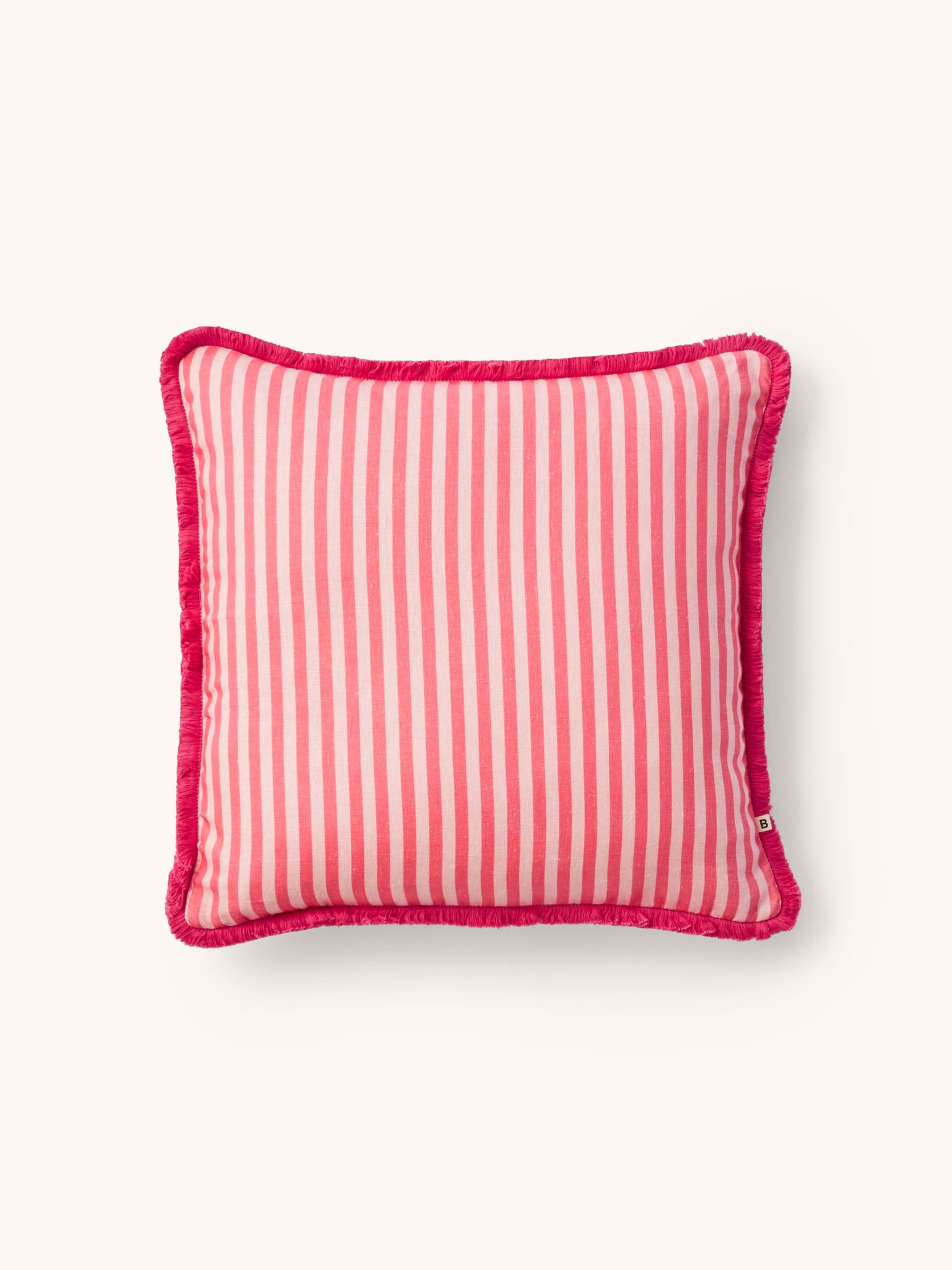 Pinstripe Rose Linen Cushion