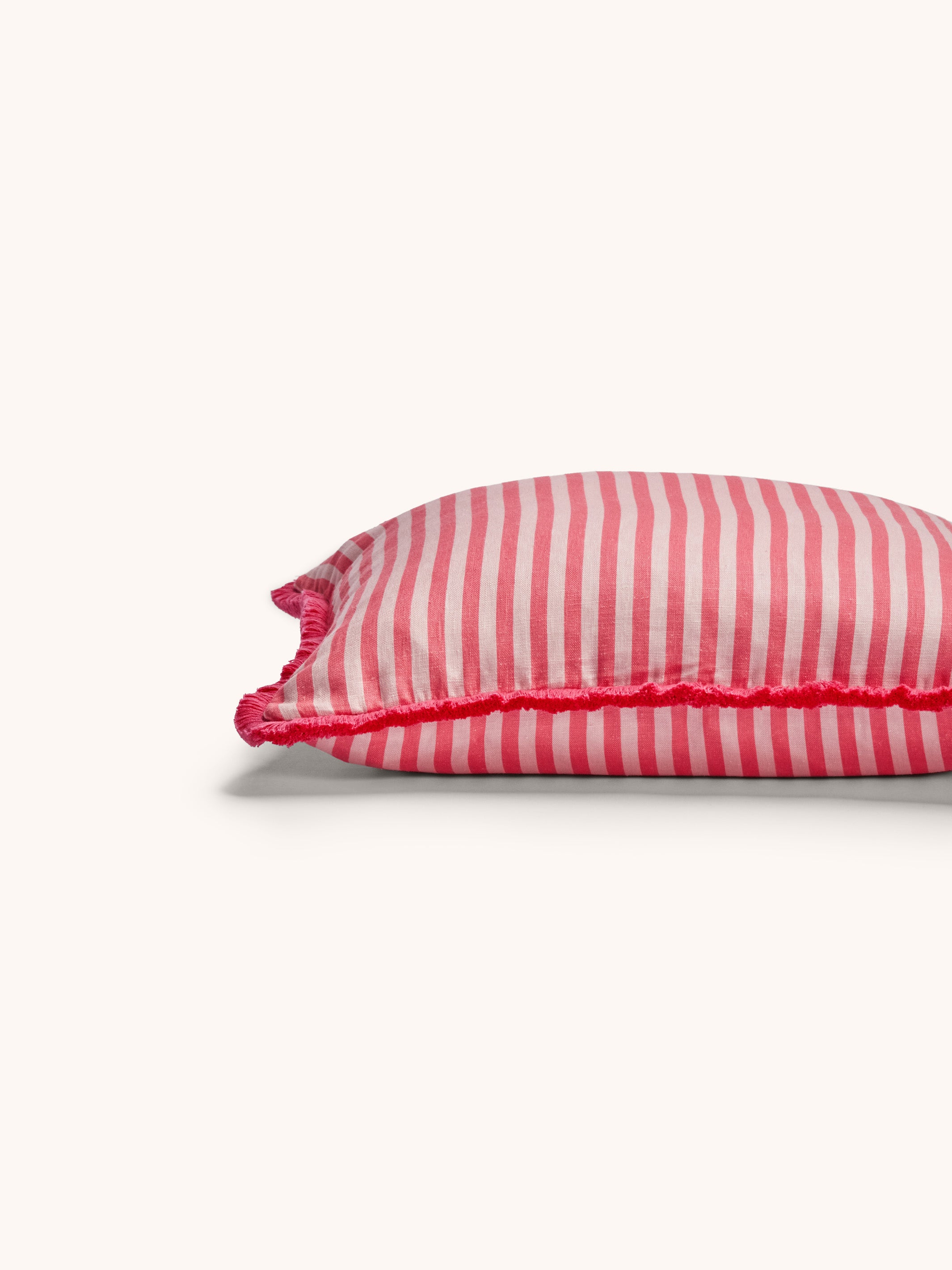 Pinstripe Rose Linen Cushion