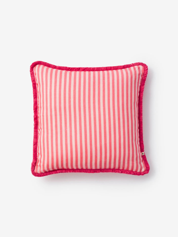 Pinstripe Rose Linen Cushion