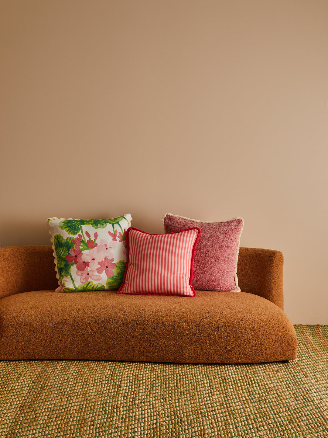 Pinstripe Rose Linen Cushion