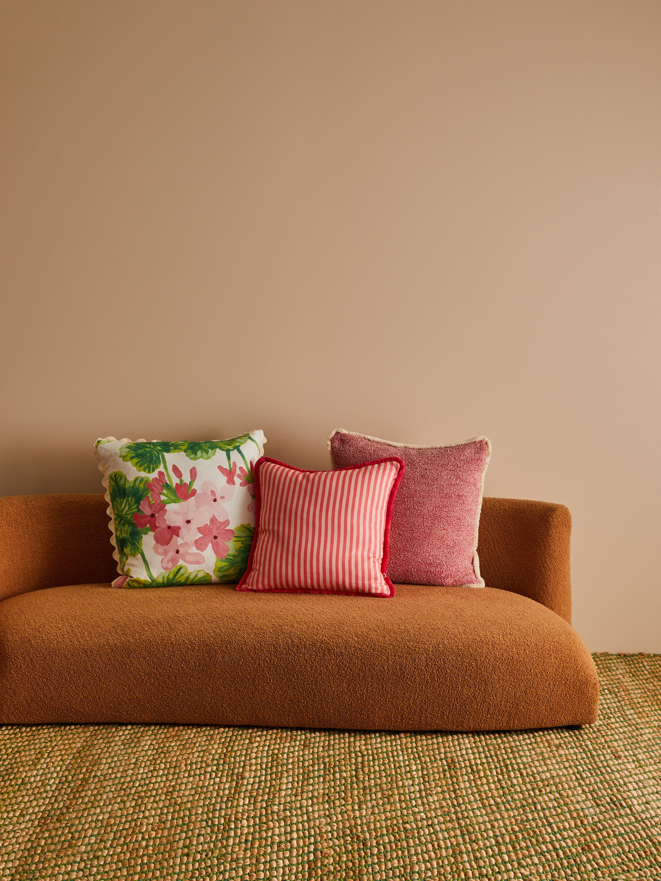 Pinstripe Rose Linen Cushion