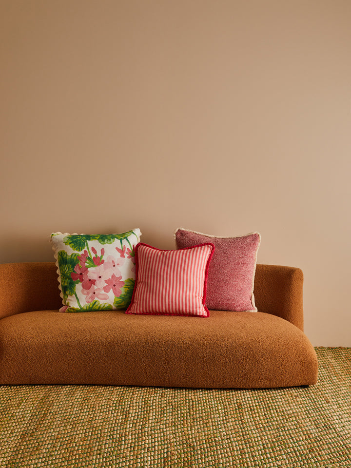 Pinstripe Rose Linen Cushion