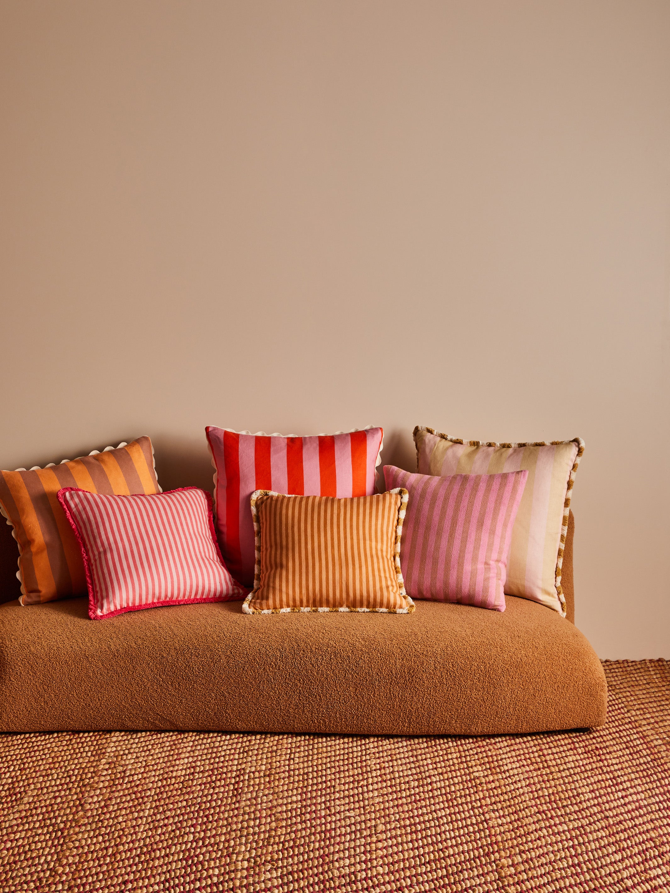 Pinstripe Rose Linen Cushion