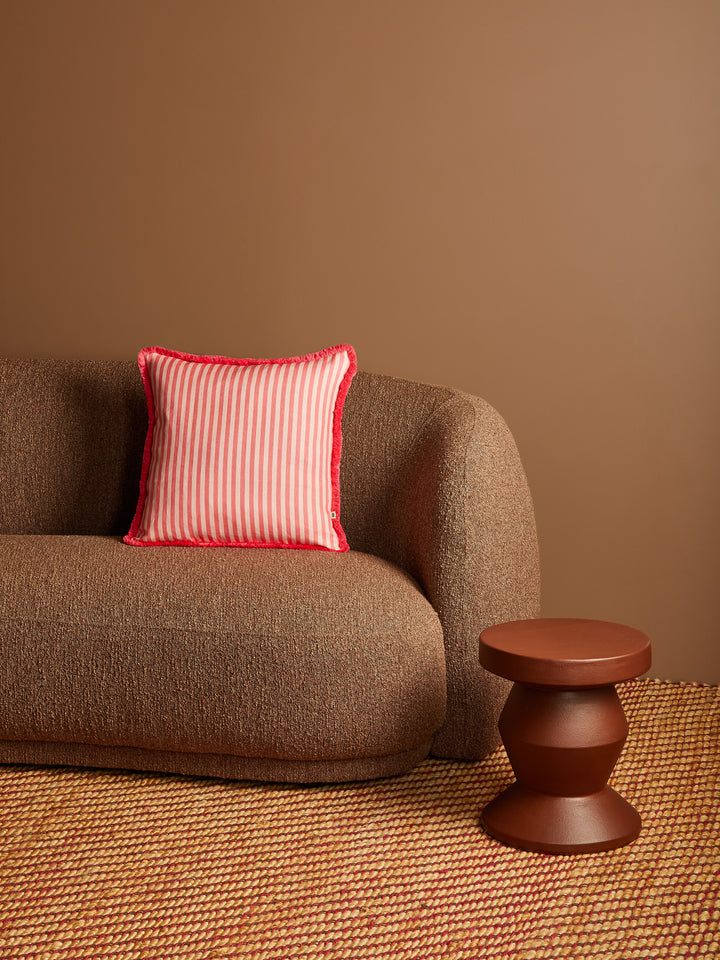 Pinstripe Rose Linen Cushion