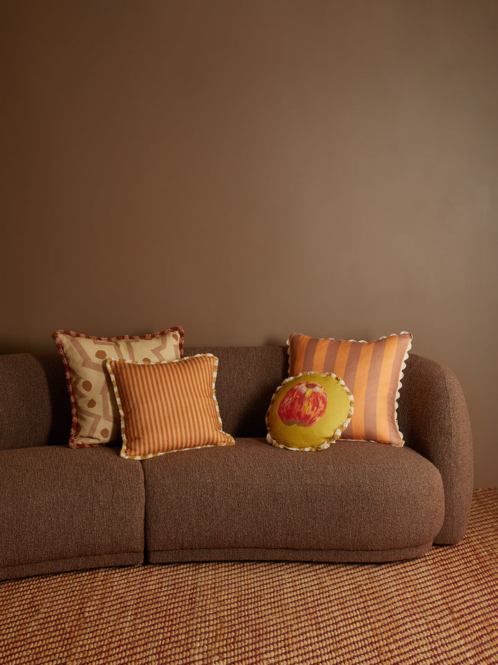 Pinstripe Nutmeg Linen Cushion