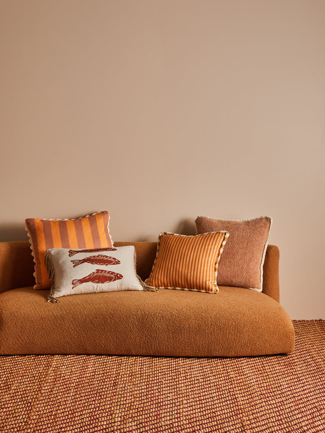 Pinstripe Nutmeg Linen Cushion