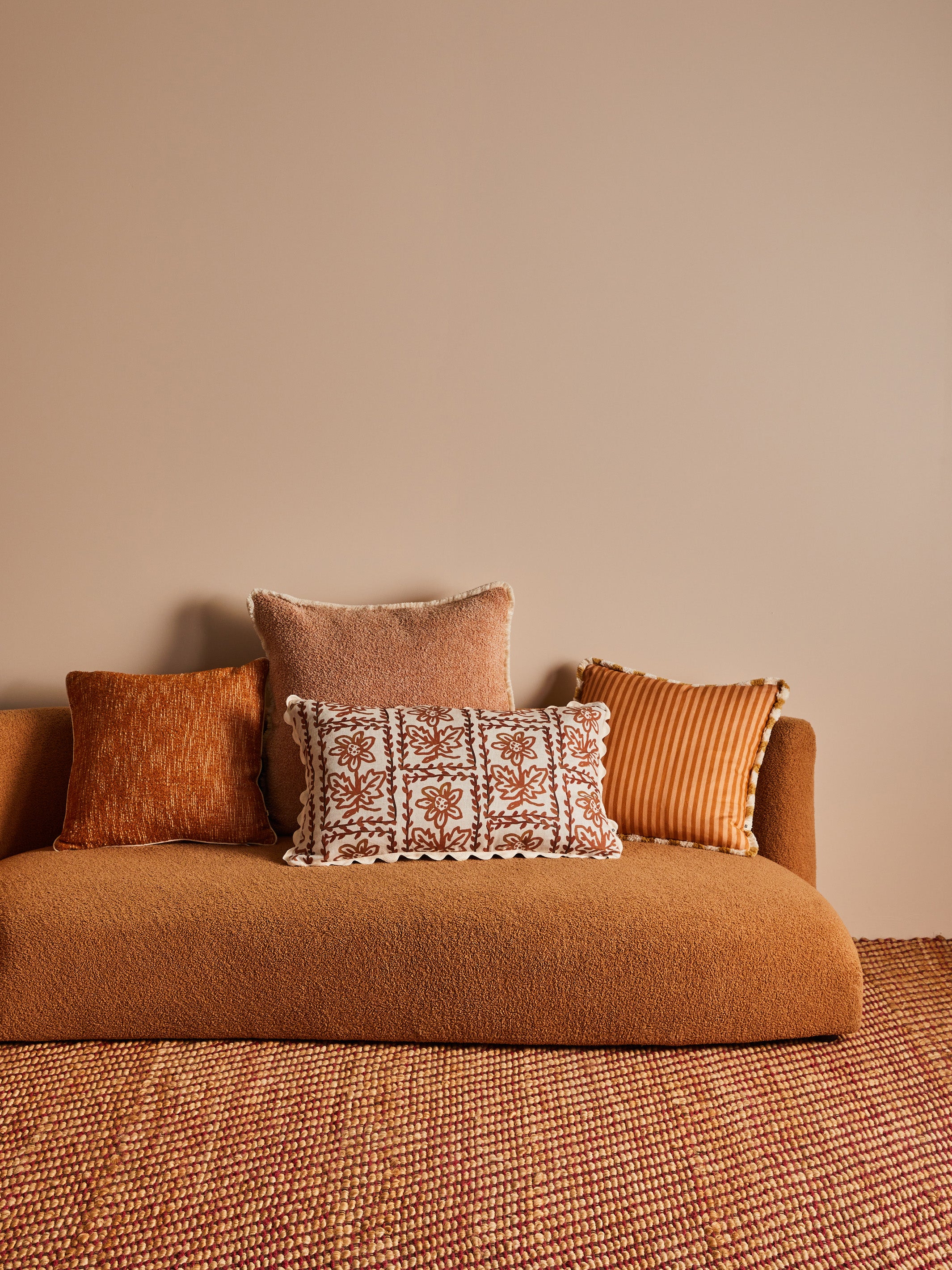 Pinstripe Nutmeg Linen Cushion